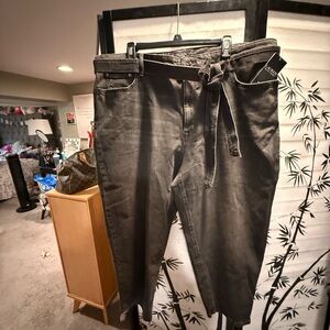 Black/grey High-Waisted Belted ralph lauren jeans size 16W NWT